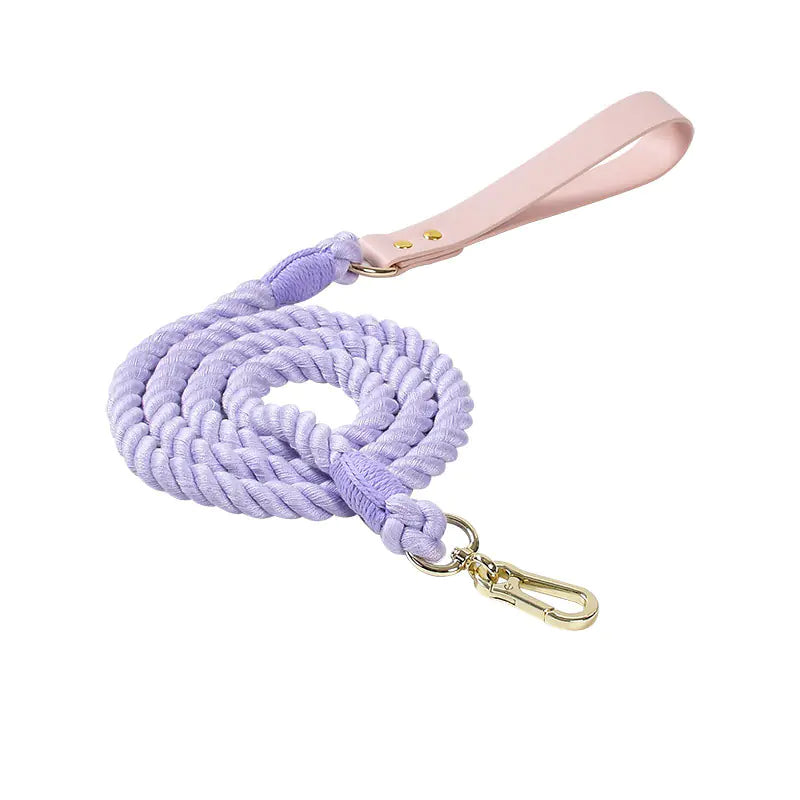 Adjustable Rainbow Traction Rope Collar for Dogs