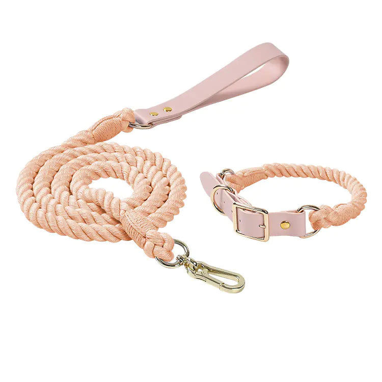 Adjustable Rainbow Traction Rope Collar for Dogs
