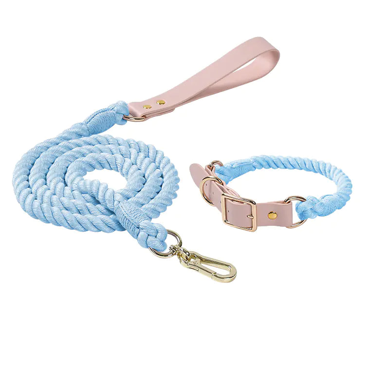 Adjustable Rainbow Traction Rope Collar for Dogs