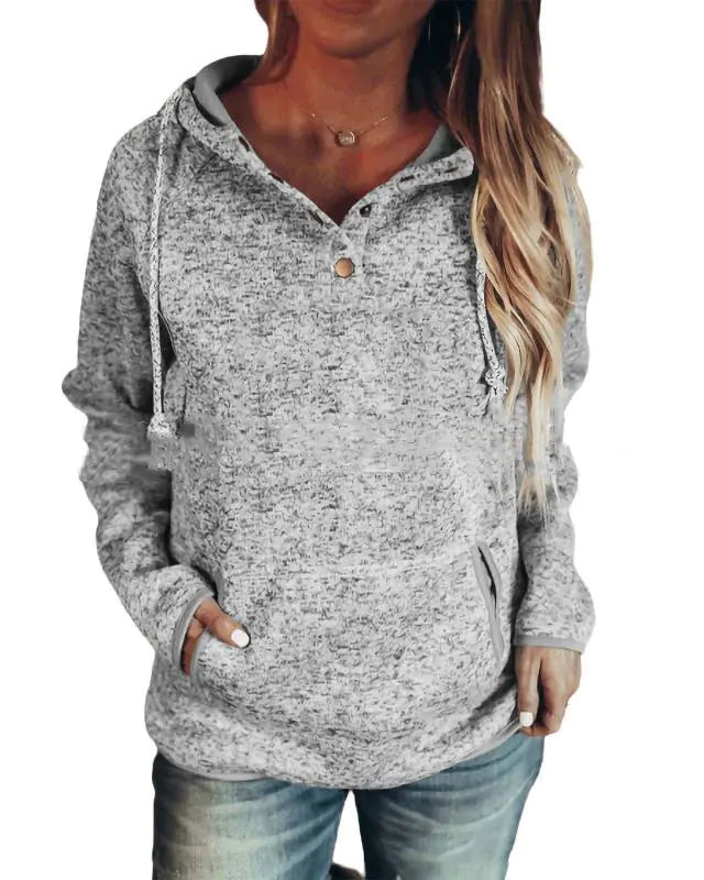 Long Sleeve Hooded Sweatshirt with Rope Design