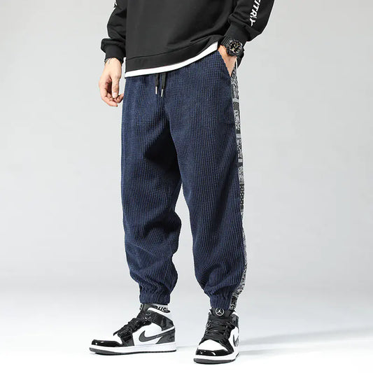 Men's Casual Pants with Fruit Flower Stitching