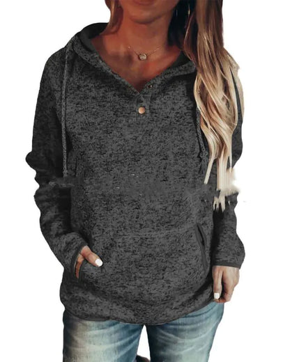 Long Sleeve Hooded Sweatshirt with Rope Design