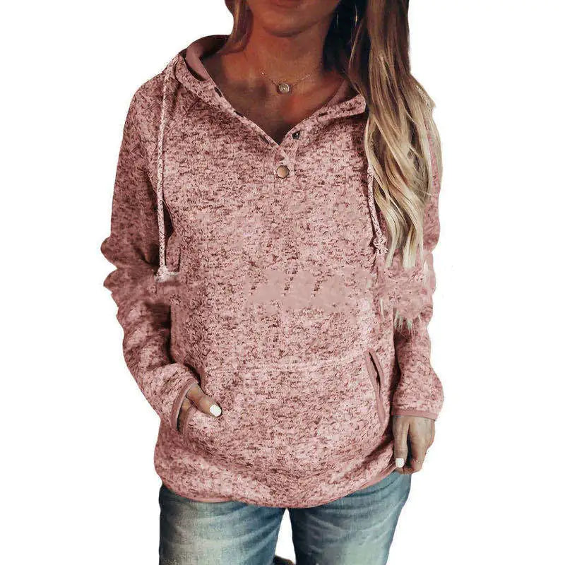 Long Sleeve Hooded Sweatshirt with Rope Design