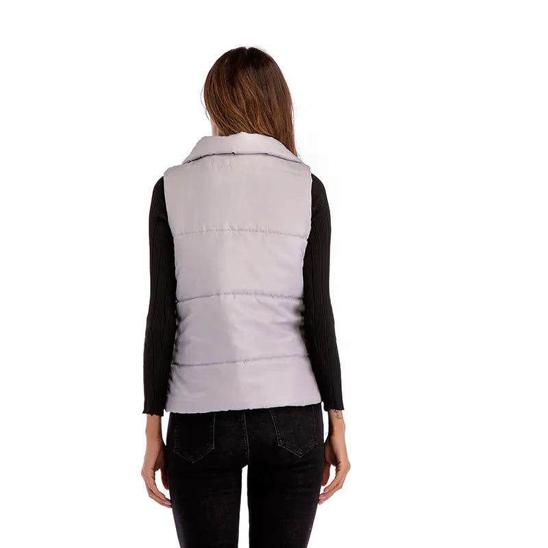Cotton Vest with Single-Breasted Loose Design