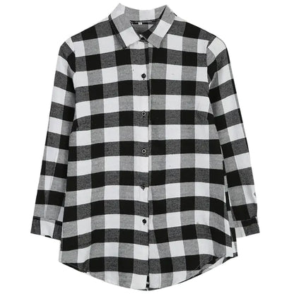 Cotton Women's Check Printed Shirt with Single Breasted Design