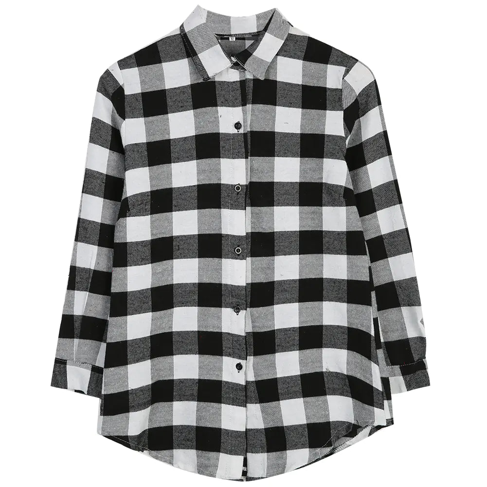 Cotton Women's Check Printed Shirt with Single Breasted Design