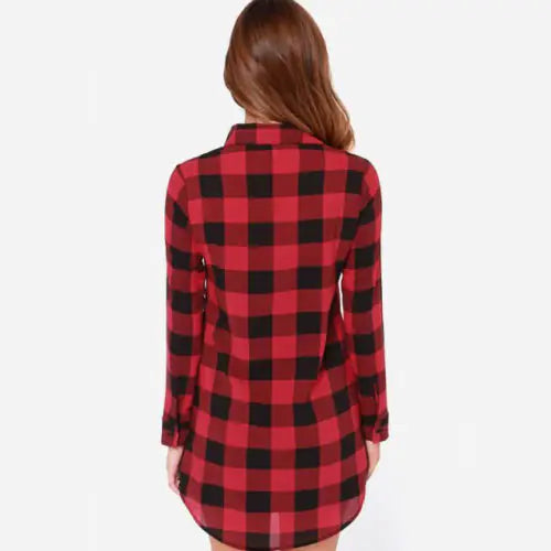 Cotton Women's Check Printed Shirt with Single Breasted Design
