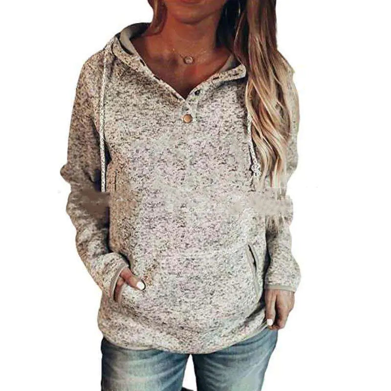 Long Sleeve Hooded Sweatshirt with Rope Design