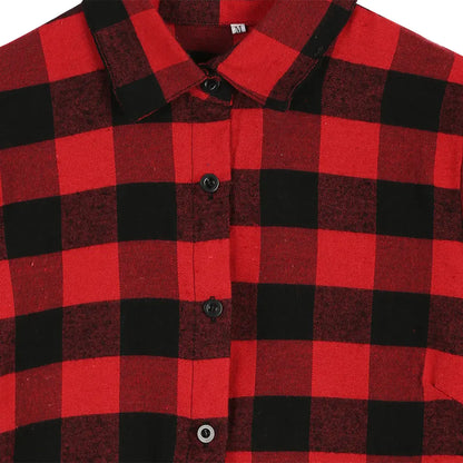 Cotton Women's Check Printed Shirt with Single Breasted Design