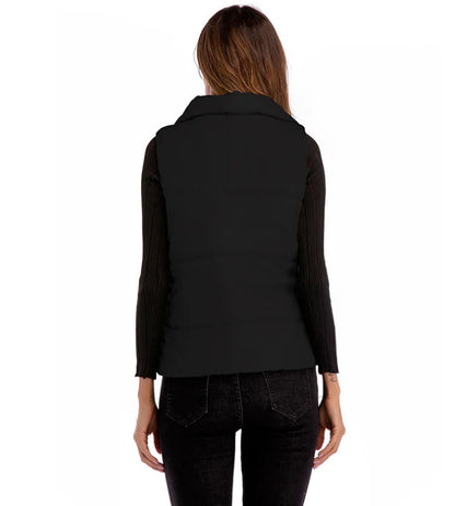 Cotton Vest with Single-Breasted Loose Design
