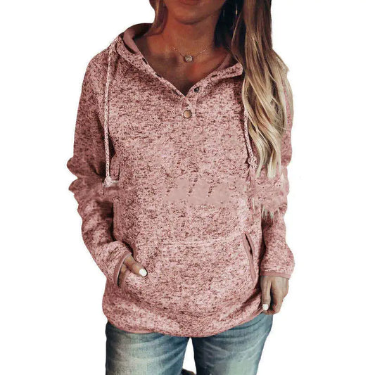 Long Sleeve Hooded Sweatshirt with Rope Design