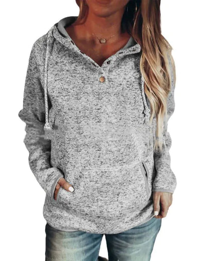 Long Sleeve Hooded Sweatshirt with Rope Design